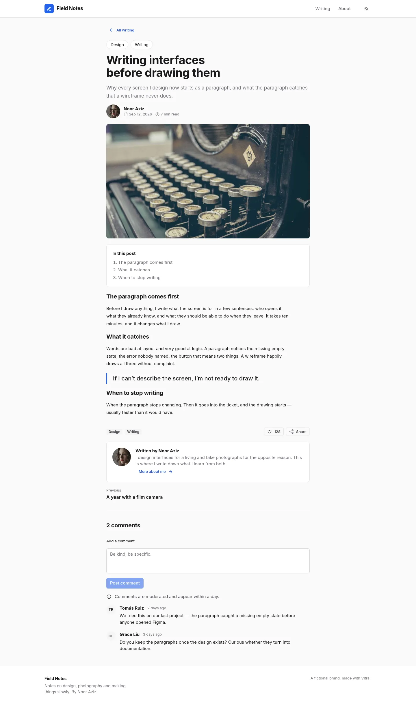 Field Notes: the Post screen